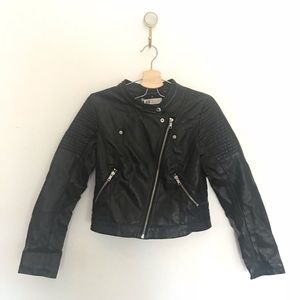 Youth leather motorcycle jacket